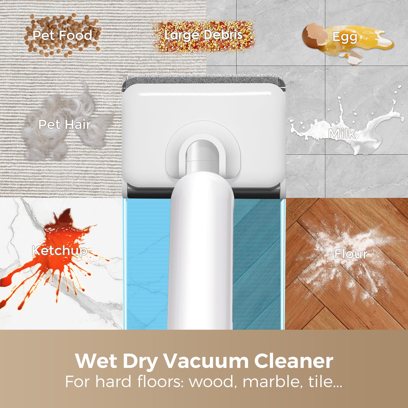 Complete Cordless Wet Dry Vacuum Floor Cleaner and Mop, One-Step Cleaning for Hard Floors, Great for Sticky Messes and Pet Hair