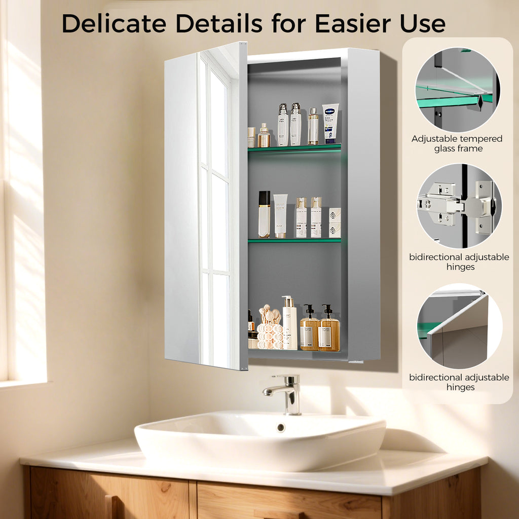 Bathroom medicine cabinet with mirror