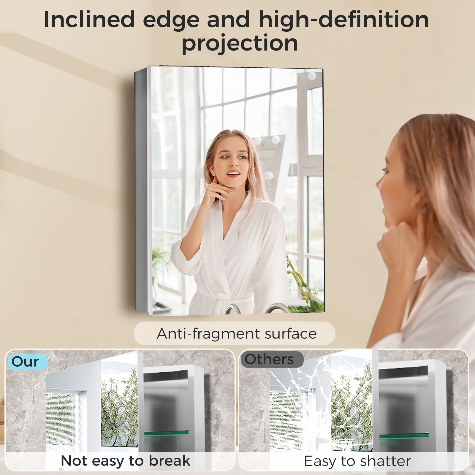 Bathroom medicine cabinet with mirror