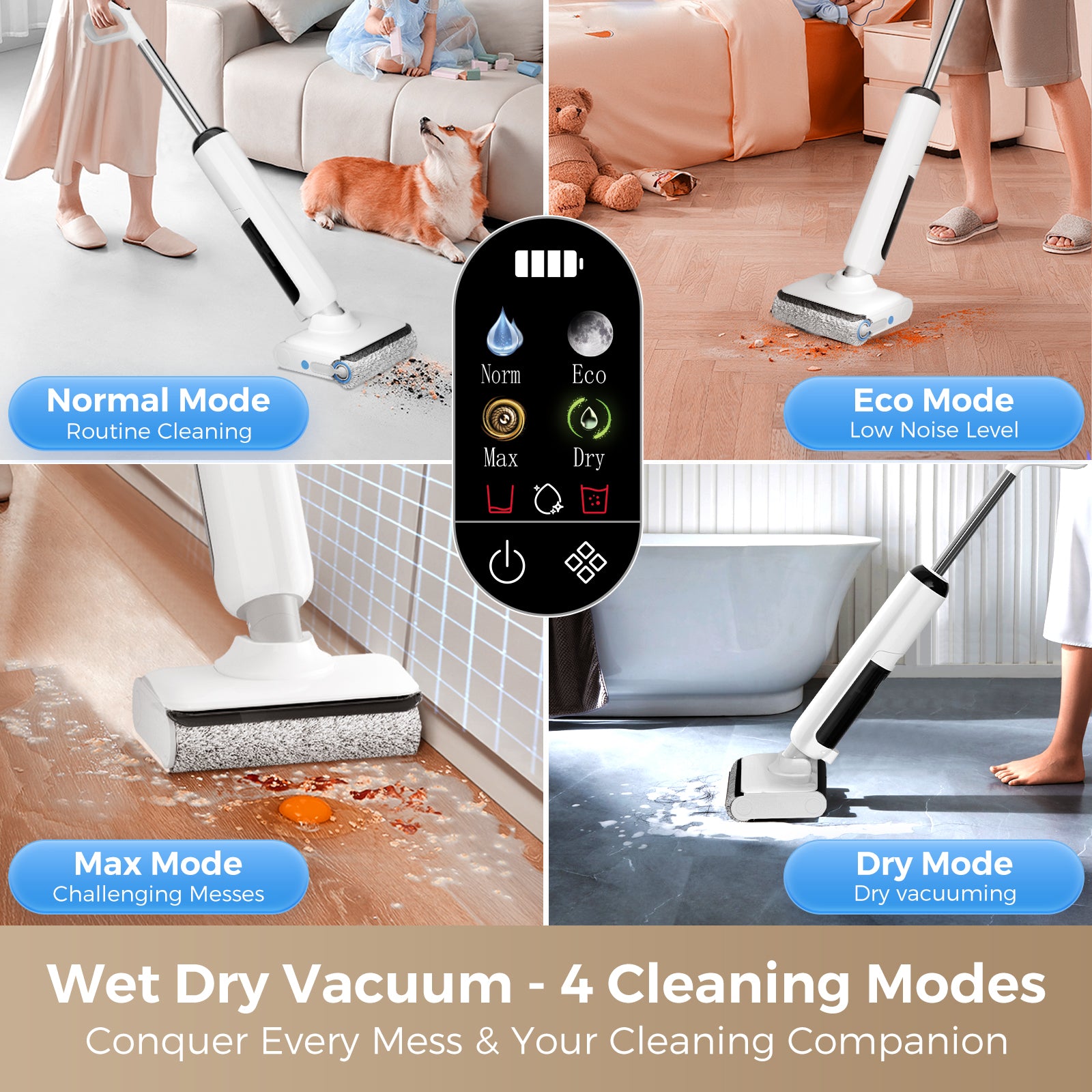 Complete Cordless Wet Dry Vacuum Floor Cleaner and Mop, One-Step Cleaning for Hard Floors, Great for Sticky Messes and Pet Hair