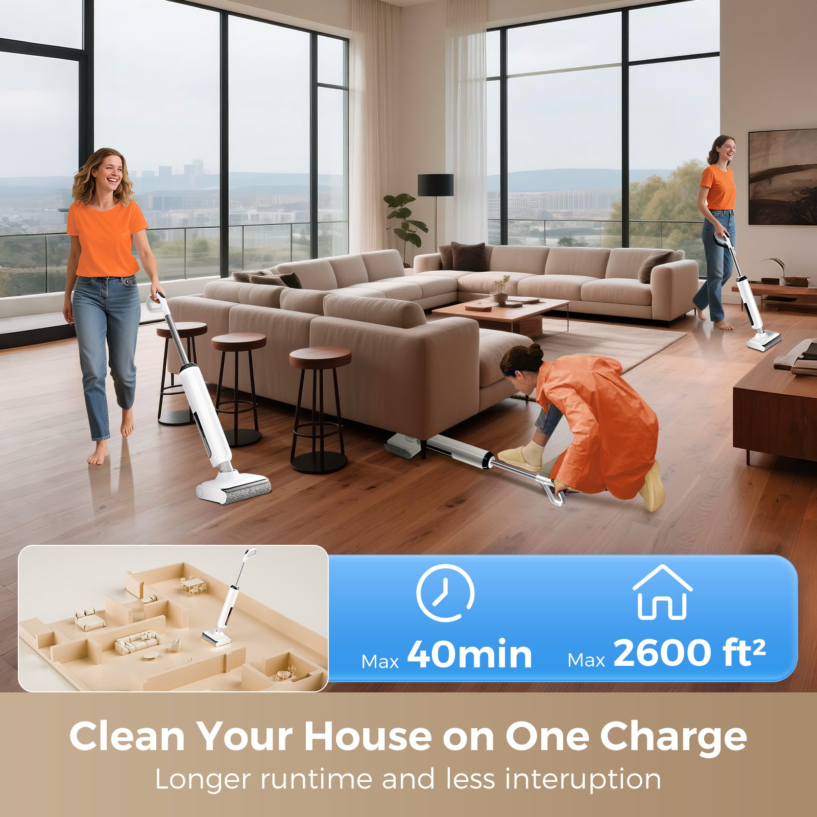 Complete Cordless Wet Dry Vacuum Floor Cleaner and Mop, One-Step Cleaning for Hard Floors, Great for Sticky Messes and Pet Hair