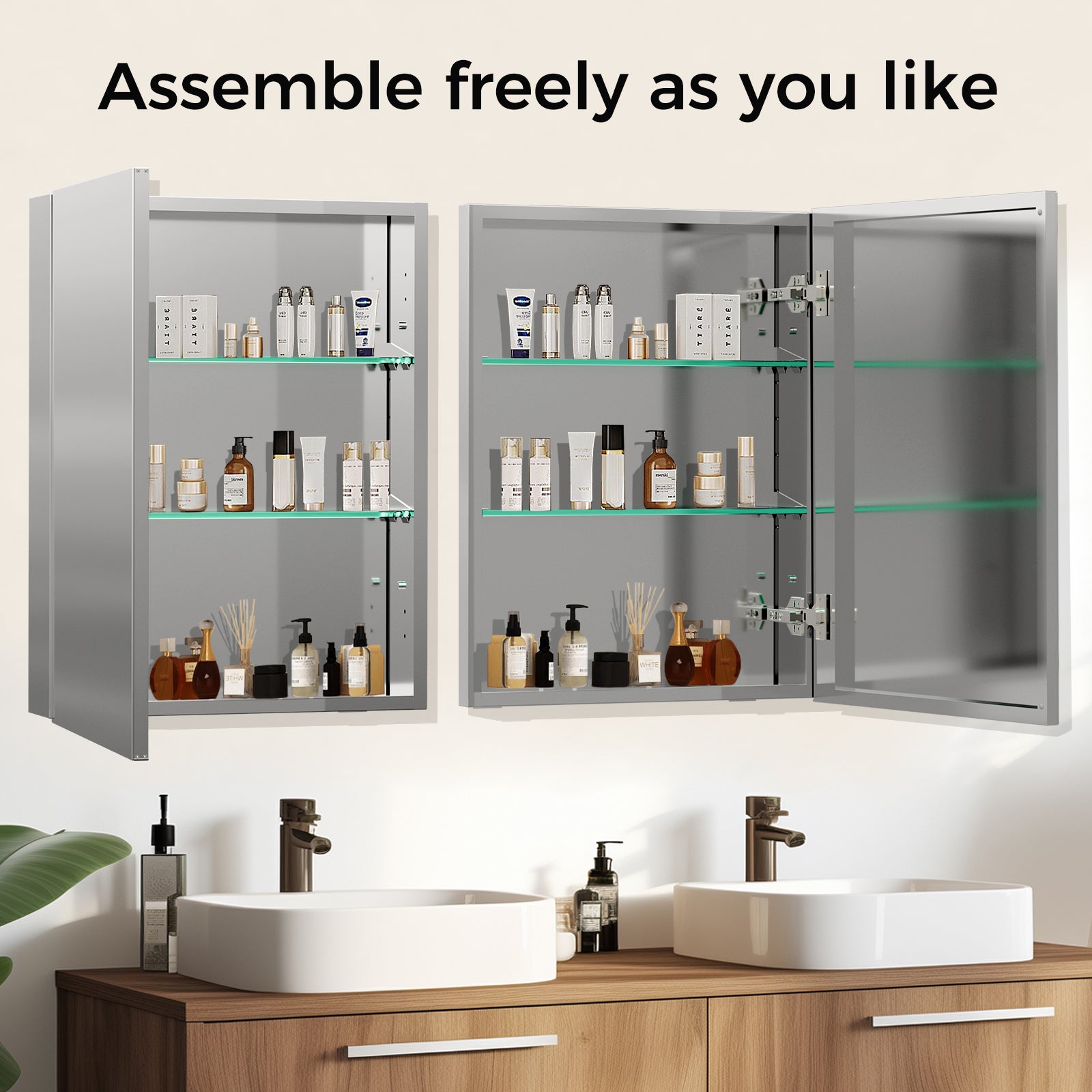 Bathroom medicine cabinet with mirror