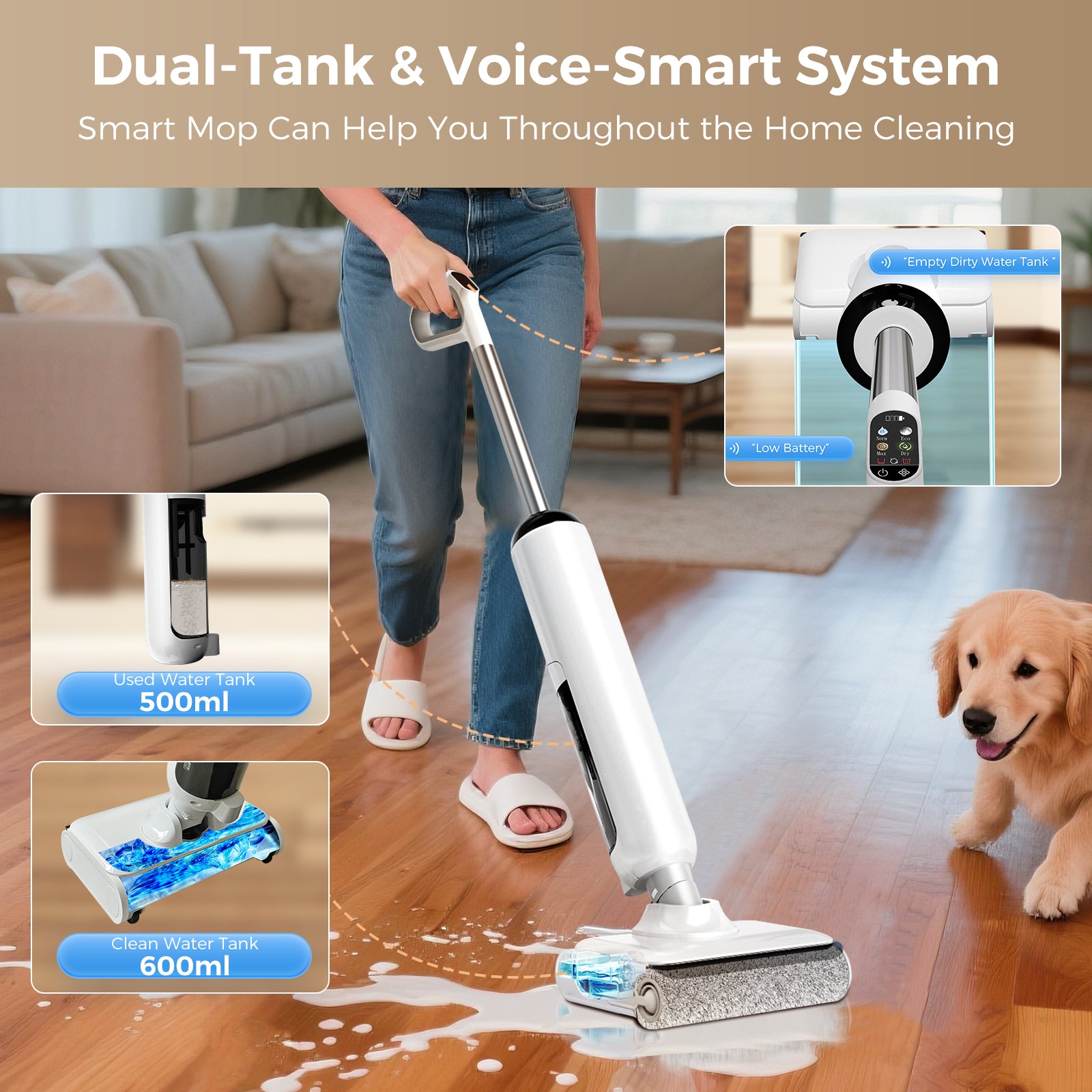 Complete Cordless Wet Dry Vacuum Floor Cleaner and Mop, One-Step Cleaning for Hard Floors, Great for Sticky Messes and Pet Hair