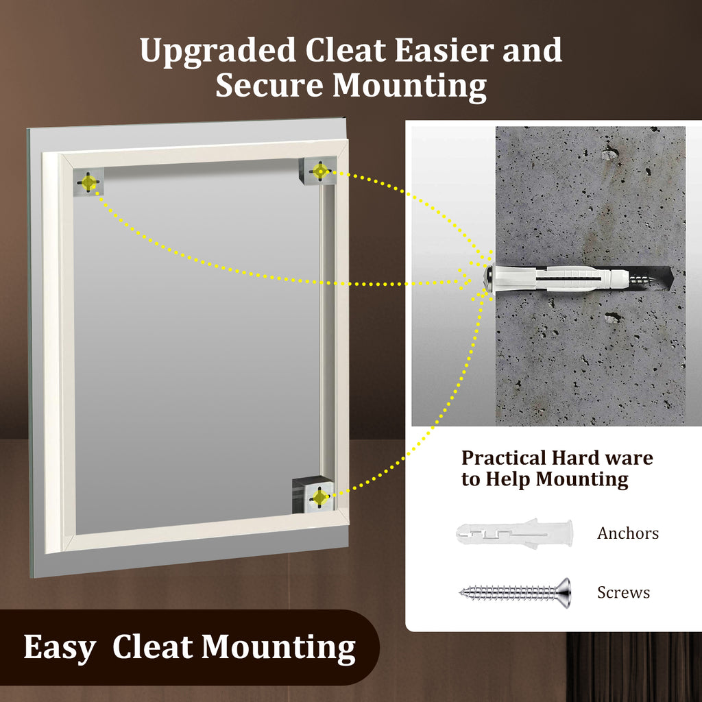 Wall-mounted bathroom mirror with LED lights（right angle）